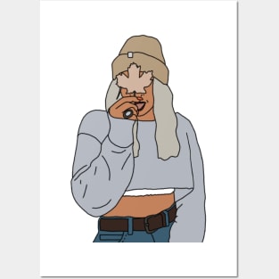 FALL GIRL BEANIE Posters and Art